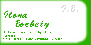 ilona borbely business card